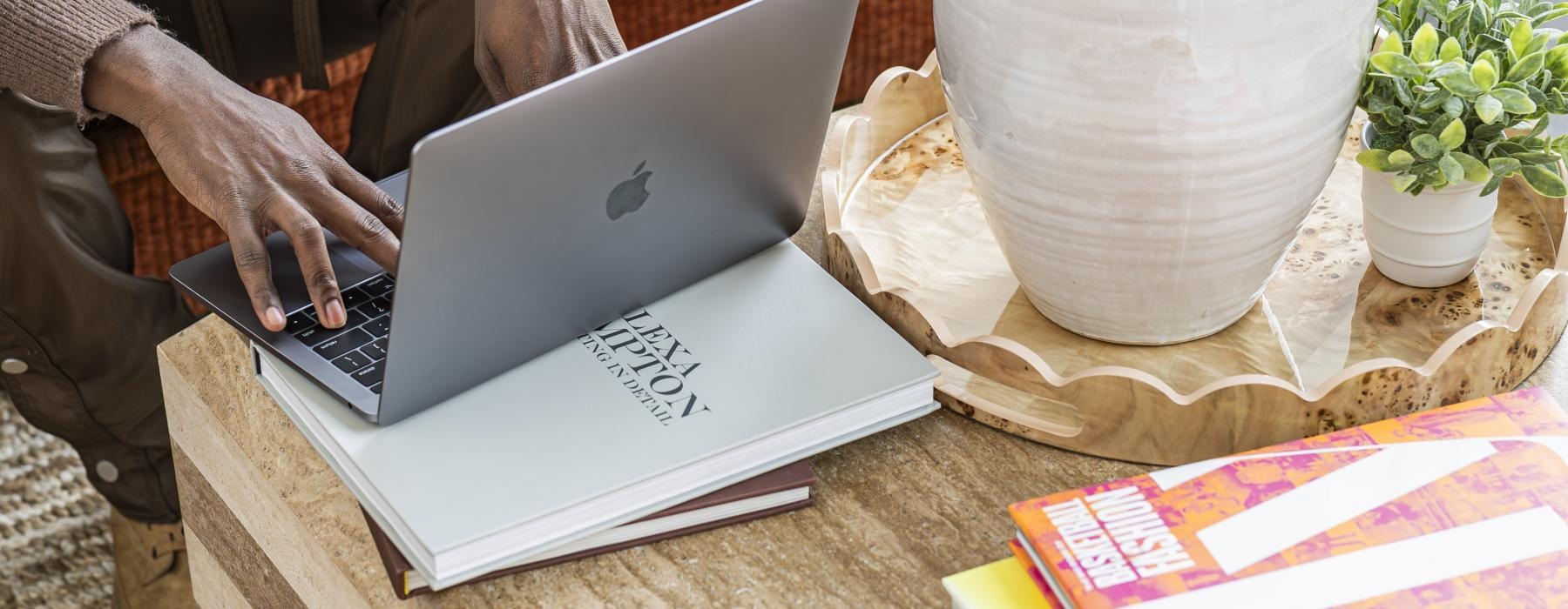 a person using a laptop