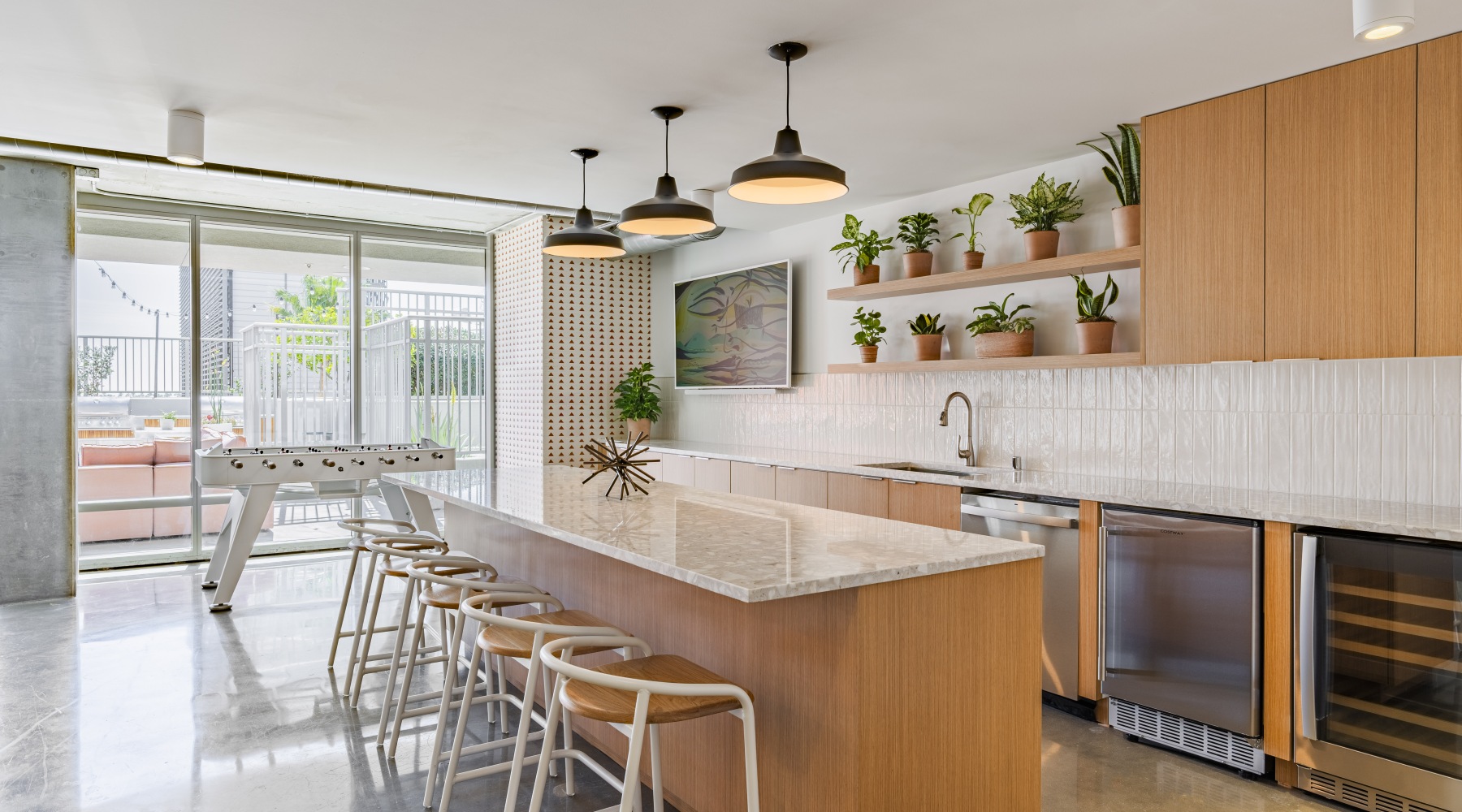 Living like you mean it. kitchen area with large island