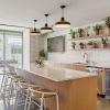 kitchen area with large island