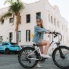 girl on bike in city