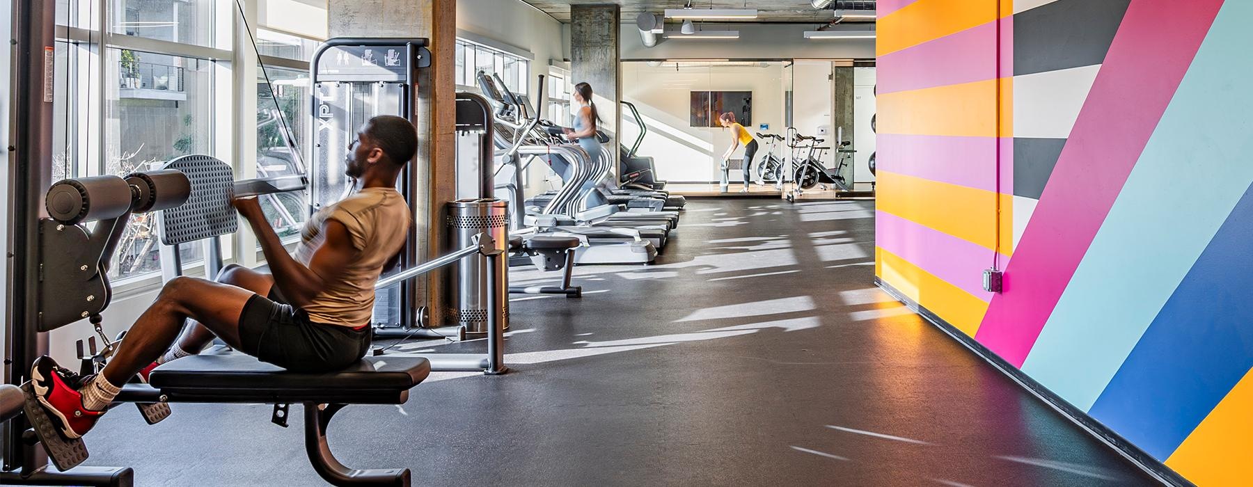 a person working out in a gym